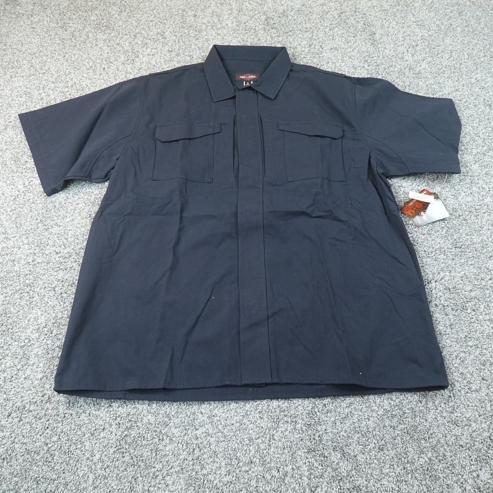 NEW TRU SPEC Shirt Mens XL Navy Blue Ripstop Tactical Button Up Duty Uniform Top